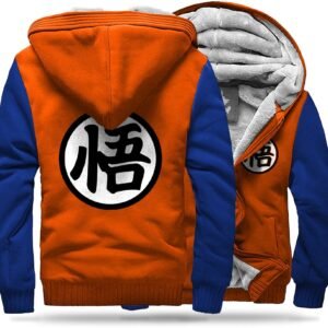Veste Polaire DBZ Kanji “Go” (Orange & Bleu)