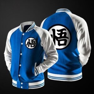 Veste Teddy Dragon Ball Z Kanji Go (Bleu & Blanc)