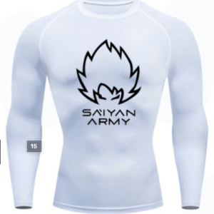 T-shirt Compression Long Saiyan Army (Blanc)