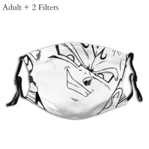 Dragon Ball Z Gohan Shonen Manga Protection’s Mask Funny Majin Vegeta Prince Of The Saiyans Washable Fabric Mask With Filters