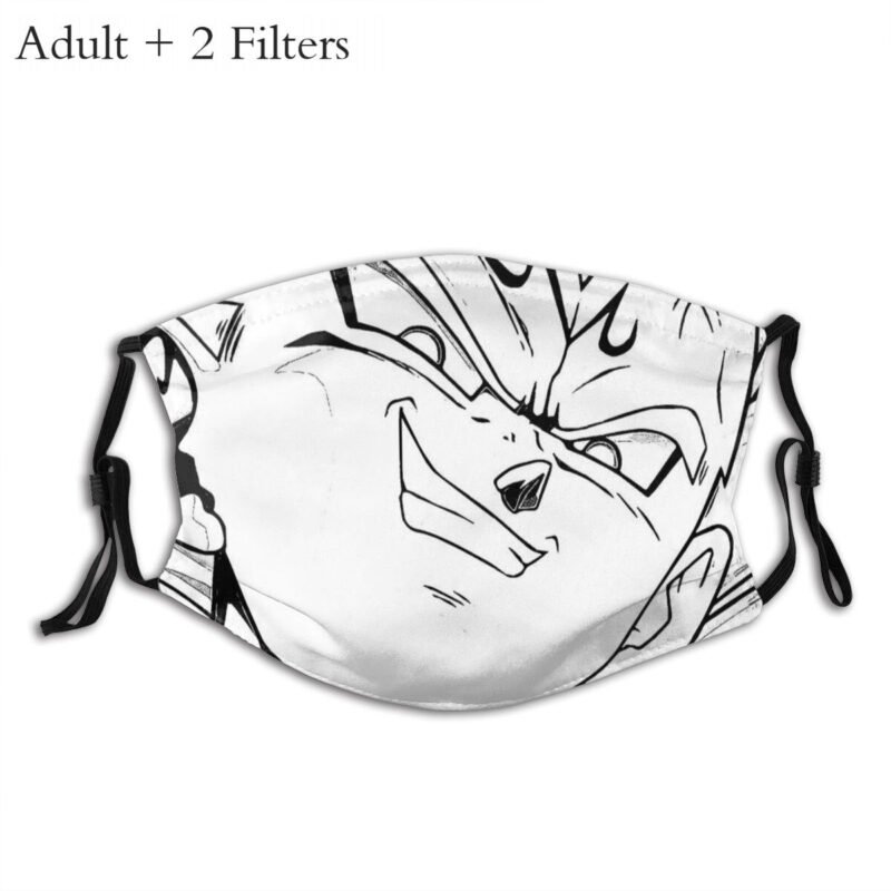Dragon Ball Z Gohan Shonen Manga Protection’s Mask Funny Majin Vegeta Prince Of The Saiyans Washable Fabric Mask With Filters