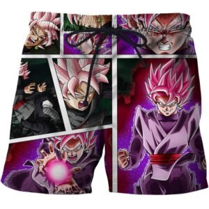 Short de Bain Dragon Ball Goku Black SSJ Rosé