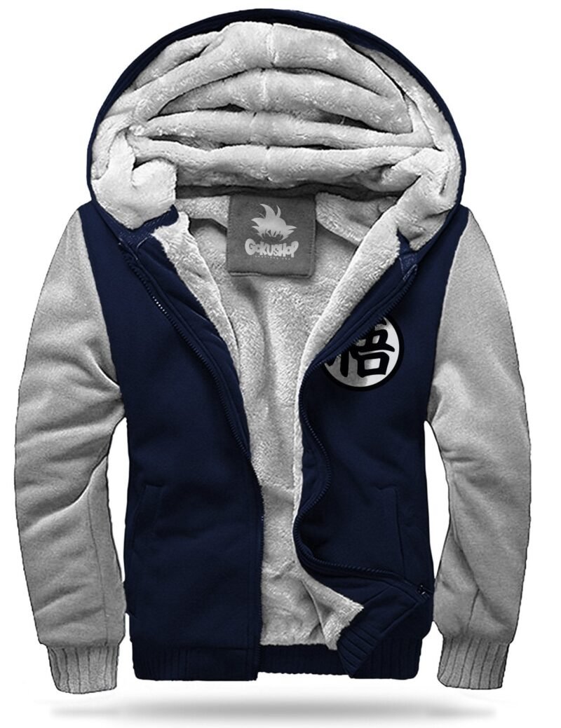 Veste Polaire DBZ Kanji “Go” (Bleu & Blanc) – Image 3