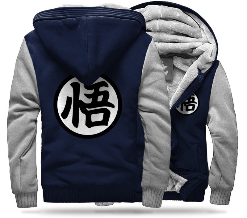 Veste Polaire DBZ Kanji “Go” (Bleu & Blanc)
