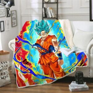 Plaid Dragon Ball Super Goku Blue