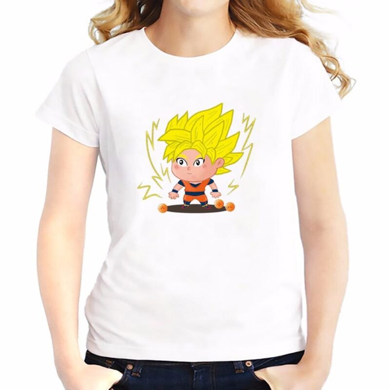 T-Shirt DBZ Femme Mini Goku Super Saiyan – Image 2