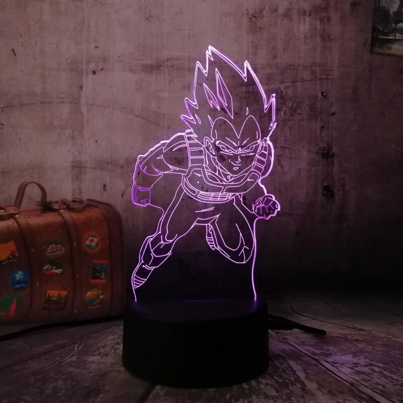 Lampe LED 3D Dragon Ball Prince Saiyan Vegeta – Image 6