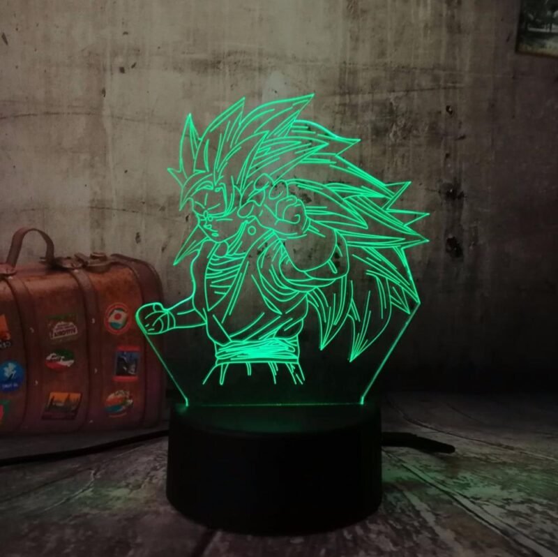 Lampe LED 3D Dragon Ball Goku Super Saiyan 3 – Image 3