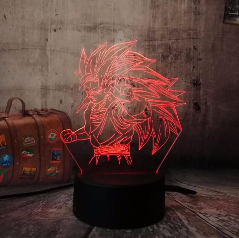 Lampe LED 3D Dragon Ball Goku Super Saiyan 3 – Image 4