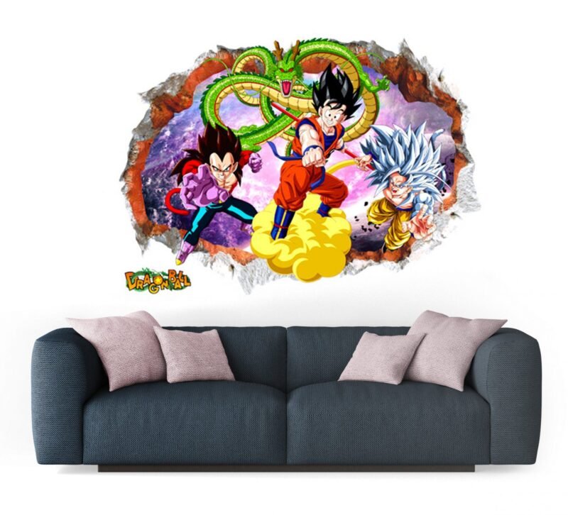 Sticker Mural Dragon Ball Goku et Vegeta SSJ4 – Image 2