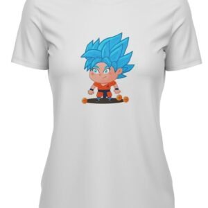 T-Shirt DBS Femme Mini Goku Saiyan Blue