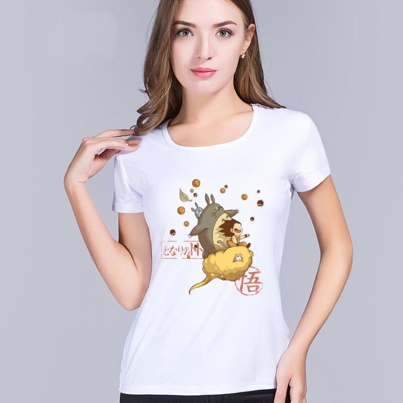 T-Shirt DBZ Femme Goku et Totoro – Image 2