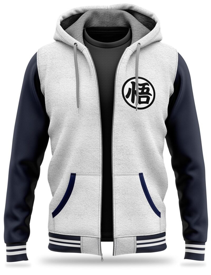 Veste DBZ Molletonnée Kanji “Go” (Blanc) – Image 2