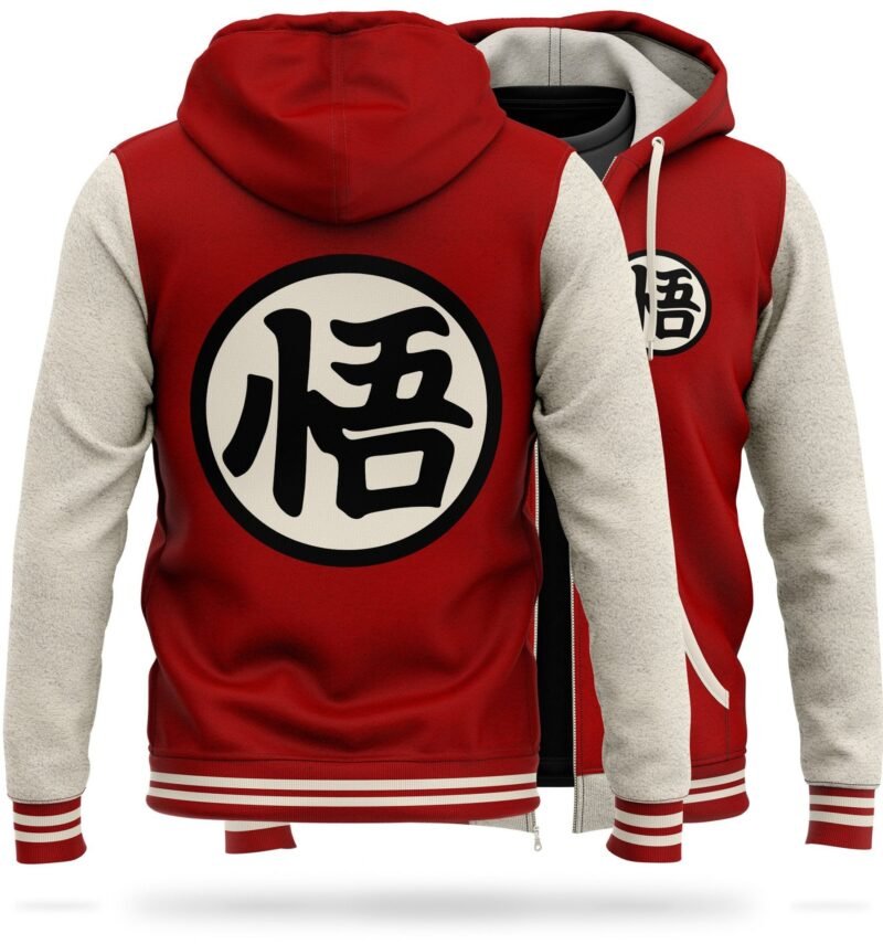 Veste DBZ Molletonnée Kanji “Go” (Rouge)