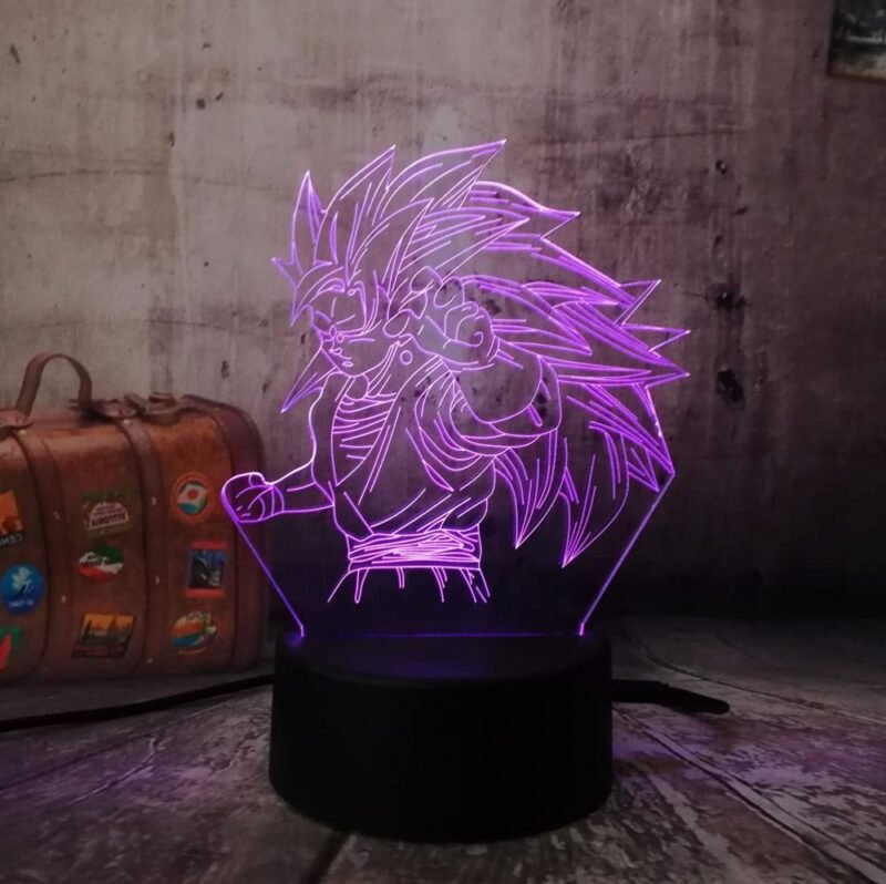 Lampe LED 3D Dragon Ball Goku Super Saiyan 3 – Image 5